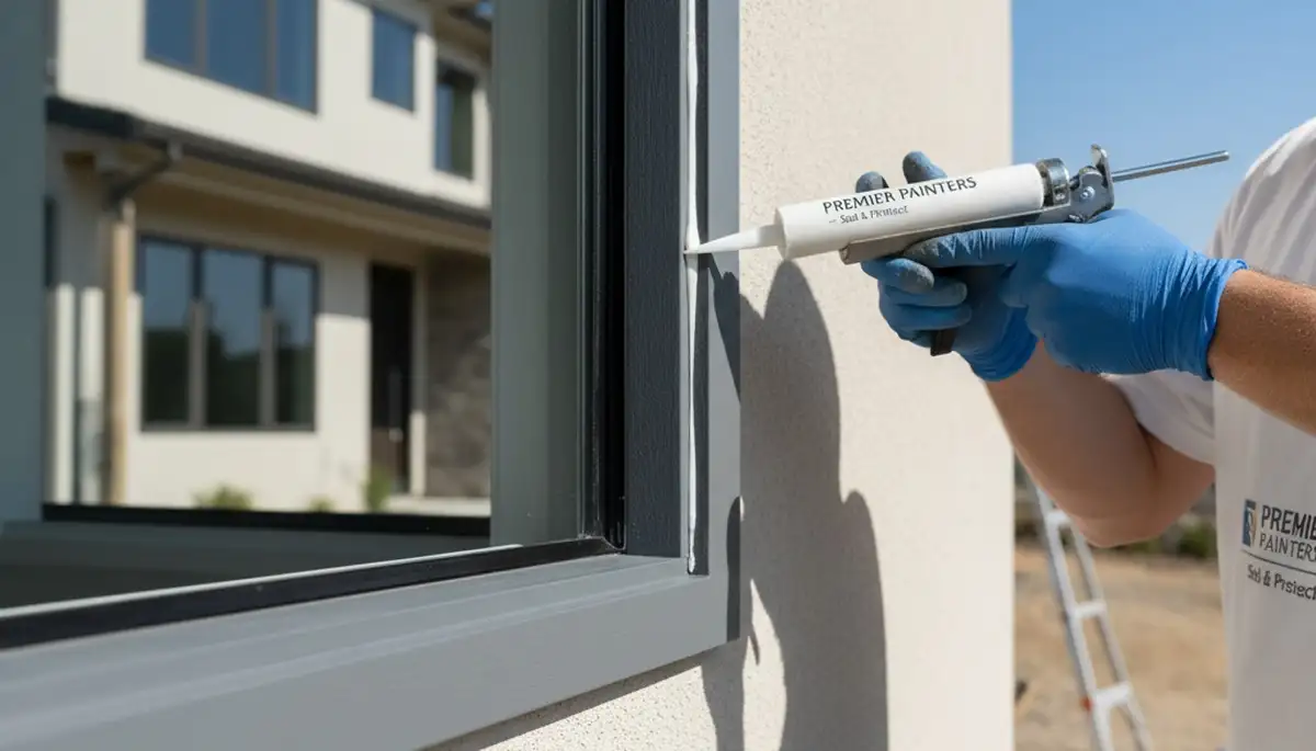 Professional caulking and sealing on home exterior in Olathe, KS for weatherproof protection