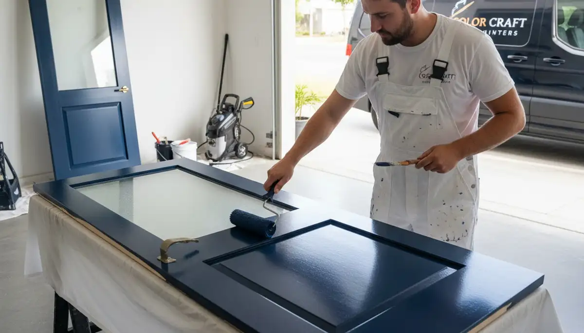 Professional door painting by expert house painters in Olathe, KS for lasting curb appeal