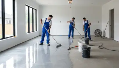 Epoxy floor coating in Olathe KS garage with durable finish by local house painting experts