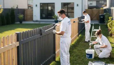 Professional fence painting in Olathe, KS with durable coatings for lasting outdoor protection