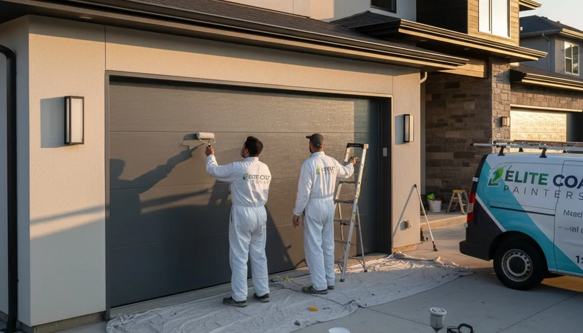 Professional garage door painting by expert house painters in Olathe, KS
