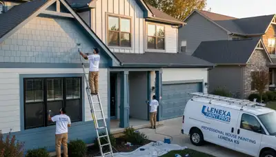 Professional residential exterior house painting in Olathe KS by paintingolatheks.com experts